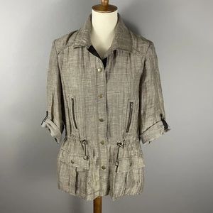 Chico’s Linen Blend Utility Jacket
